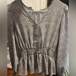 Sienna Sky Black and Cream Patterned Blouse